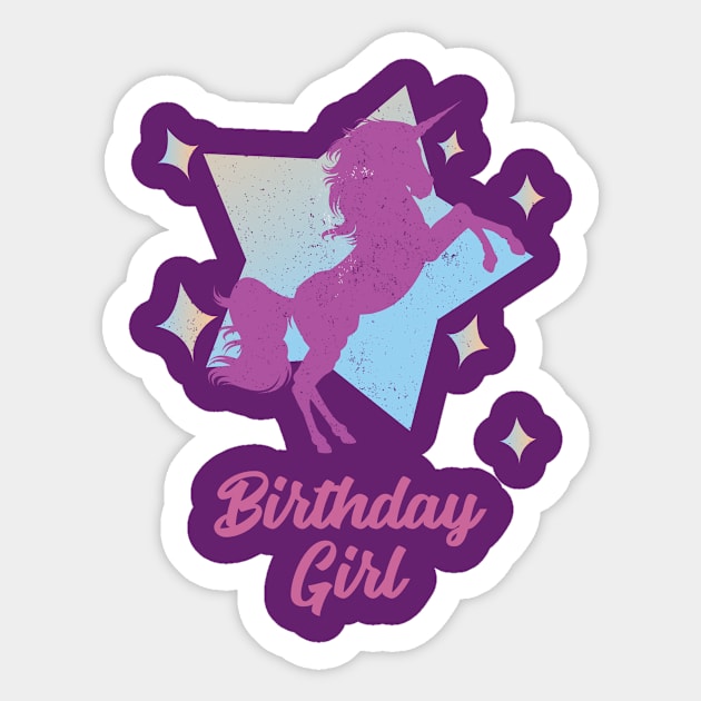 Unicorn Birthday Girl Sticker by Tracy